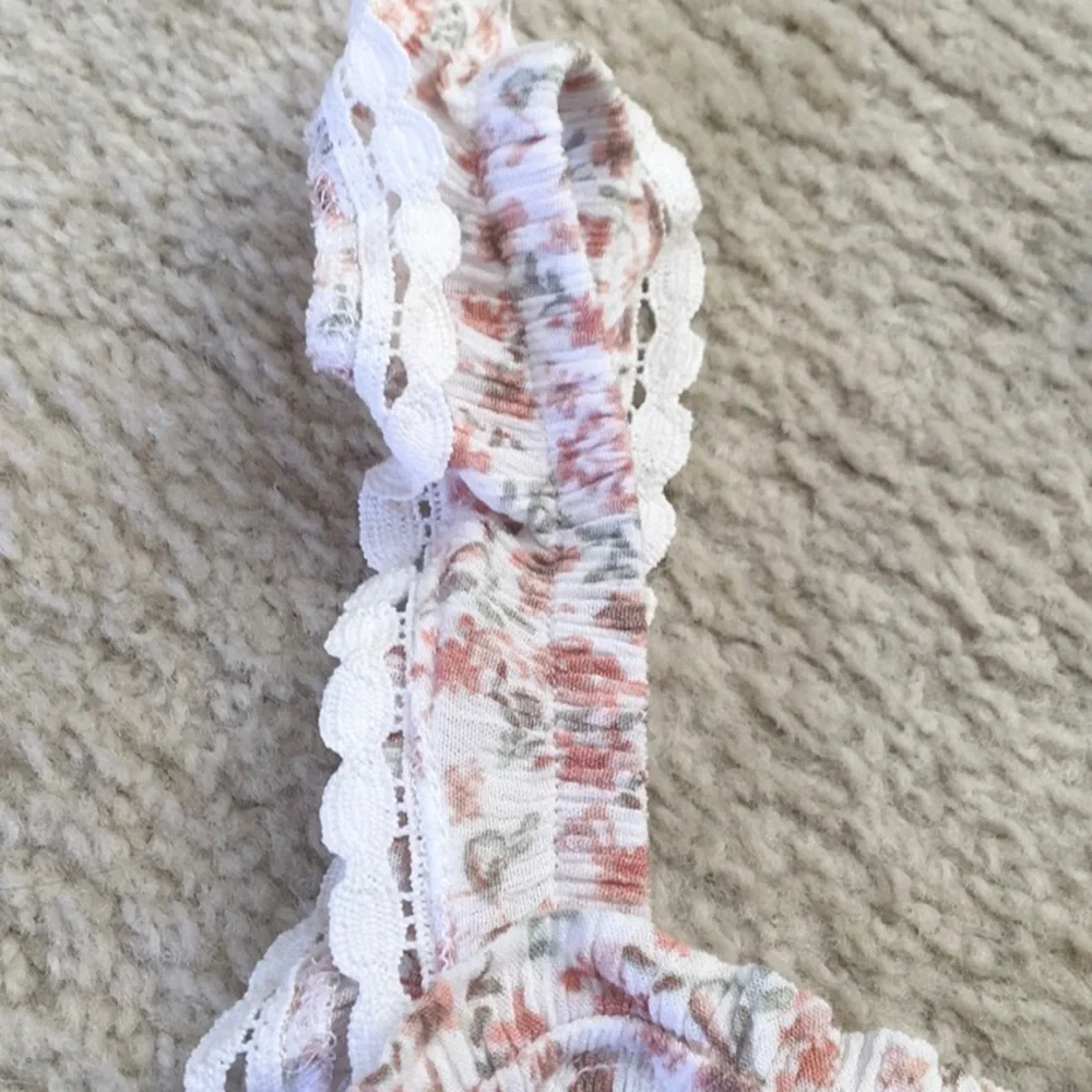 HIPPIE ROSE/BLUSH-PINK FLORALw RUFFLE ELASTIC CHEST MAXI DRESS - Picture 6 of 7